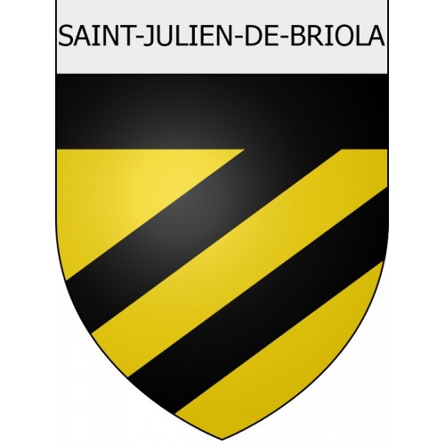 Pegatinas escudo de armas de Saint-Julien-de-Briola adhesivo de la etiqueta engomada