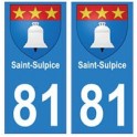 81 Saint-Sulpice blason autocollant plaque stickers ville
