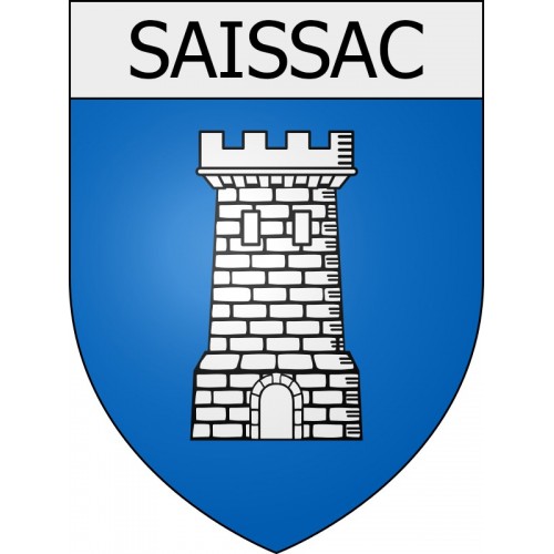 Saissac 11 ville Stickers blason autocollant adhésif