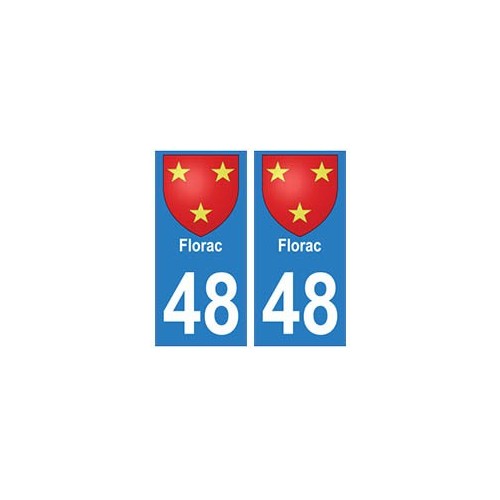 48 Florac blason autocollant plaque ville stickers 