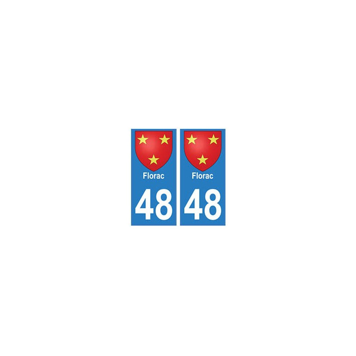 48 Florac blason autocollant plaque ville stickers 
