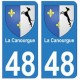 48 La Canourgue blason autocollant plaque stickers ville