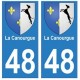 48 La Canourgue blason autocollant plaque stickers ville
