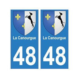 48 La Canourgue blason autocollant plaque stickers ville