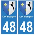48 La Canourgue blason autocollant plaque stickers ville