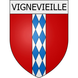 Pegatinas escudo de armas de Vignevieille adhesivo de la etiqueta engomada
