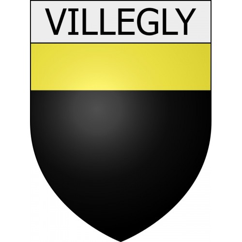 Villegly 11 ville Stickers blason autocollant adhésif