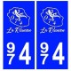 974 blason La Réunion autocollant plaque