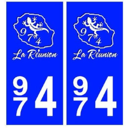 974 blason La Réunion autocollant plaque
