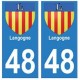 48 Langogne coat of arms sticker plate stickers city