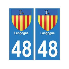 48 Langogne blason autocollant plaque stickers ville