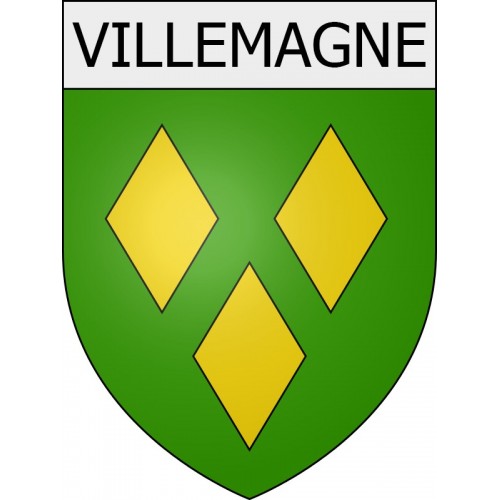 Villemagne 11 ville Stickers blason autocollant adhésif