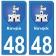 48 Marvejols blason autocollant plaque stickers ville