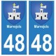 48 Marvejols blason autocollant plaque stickers ville