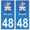 48 Marvejols blason autocollant plaque stickers ville