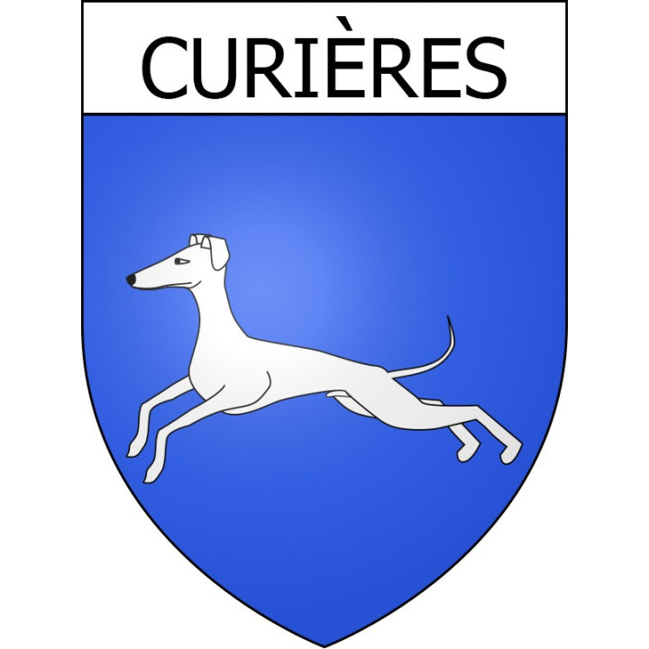 Curières 12 ville Stickers blason autocollant adhésif