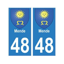 48 Mende blason autocollant plaque stickers ville