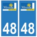 48 Mende logo autocollant plaque stickers ville