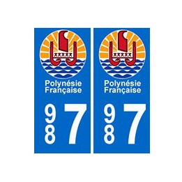 987 polynesie blason autocollant plaque