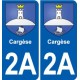 2A Cargèse blason  autocollant plaque stickers ville