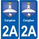 2A Cargèse blason  sticker plate stickers city