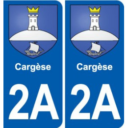 2A Cargèse blason  sticker plate stickers city