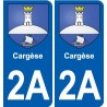 2A Cargèse blason  sticker plate stickers city