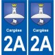 2A Cargèse blason  sticker plate stickers city