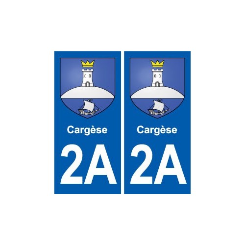 2A Cargèse blason  sticker plate stickers city