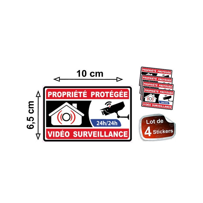 Sticker property under video surveillance alarm logo n°8 sticker