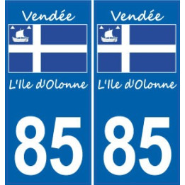 85 Ile d'Olonne logo sticker autocollant plaque immatriculation auto