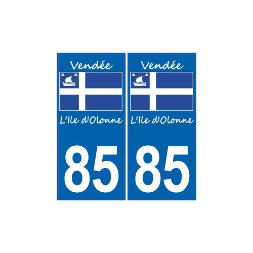 85 Ile d'Olonne logo sticker autocollant plaque immatriculation auto