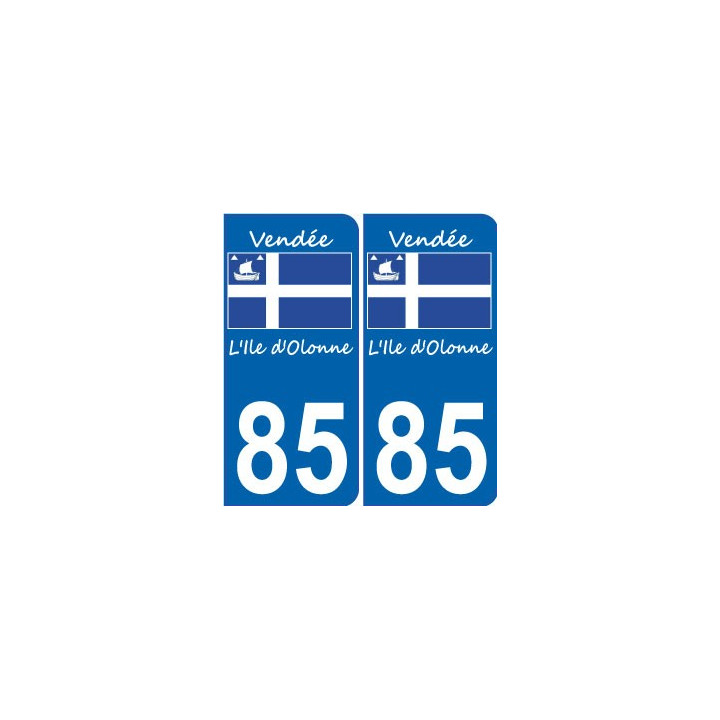 85 Ile d'Olonne logo sticker autocollant plaque immatriculation auto