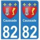 82 Caussade blason autocollant plaque stickers ville