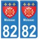 82 Moissac blason autocollant plaque stickers ville