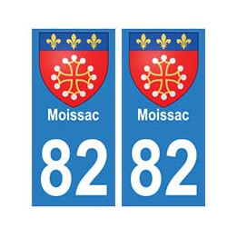 82 Moissac blason autocollant plaque stickers ville