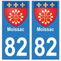 82 Moissac coat of arms sticker plate stickers city