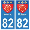 82 Moissac stemma adesivo piastra adesivi città
