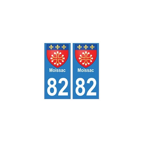 82 Moissac blason autocollant plaque stickers ville