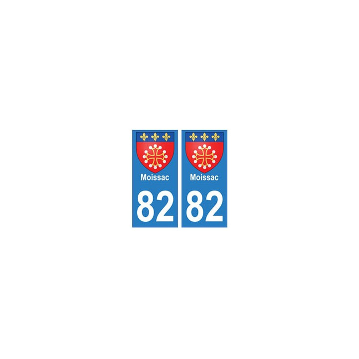 82 Moissac blason autocollant plaque stickers ville