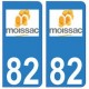 82 Moissac logo autocollant plaque stickers ville
