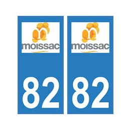 82 Moissac logo autocollant plaque stickers ville