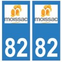 82 Moissac logo autocollant plaque stickers ville