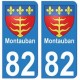 82 Montauban blason autocollant plaque stickers ville