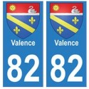 82 Valence blason autocollant plaque stickers ville