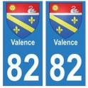 82 Valence blason autocollant plaque stickers ville