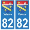 82 Valence blason autocollant plaque stickers ville