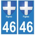 46 Figeacblason autocollant plaque stickers ville