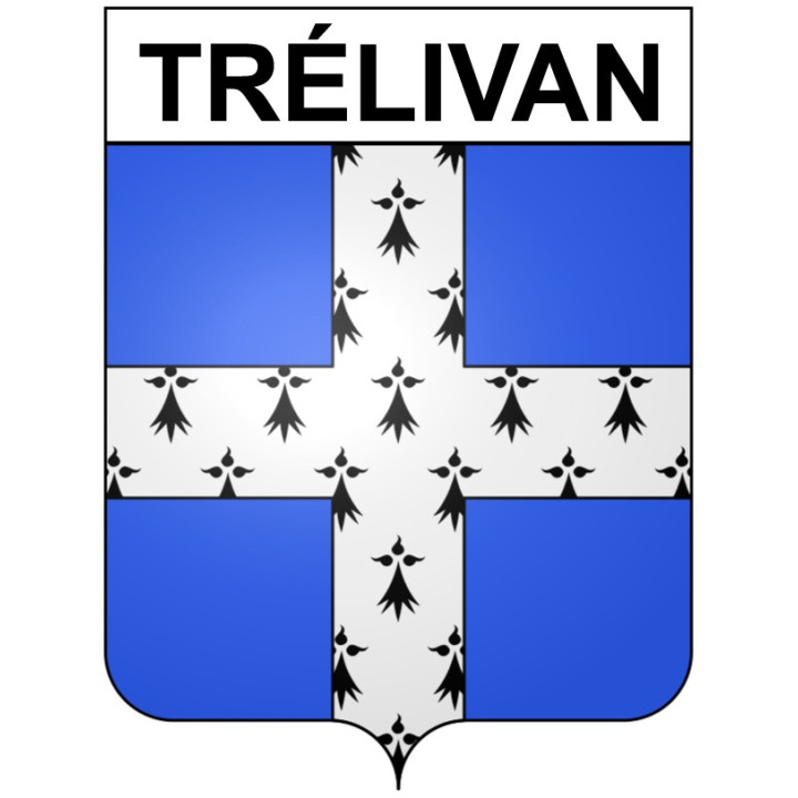 Pegatinas escudo de armas de Trélivan adhesivo de la etiqueta engomada