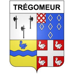 Pegatinas escudo de armas de Trégomeur adhesivo de la etiqueta engomada